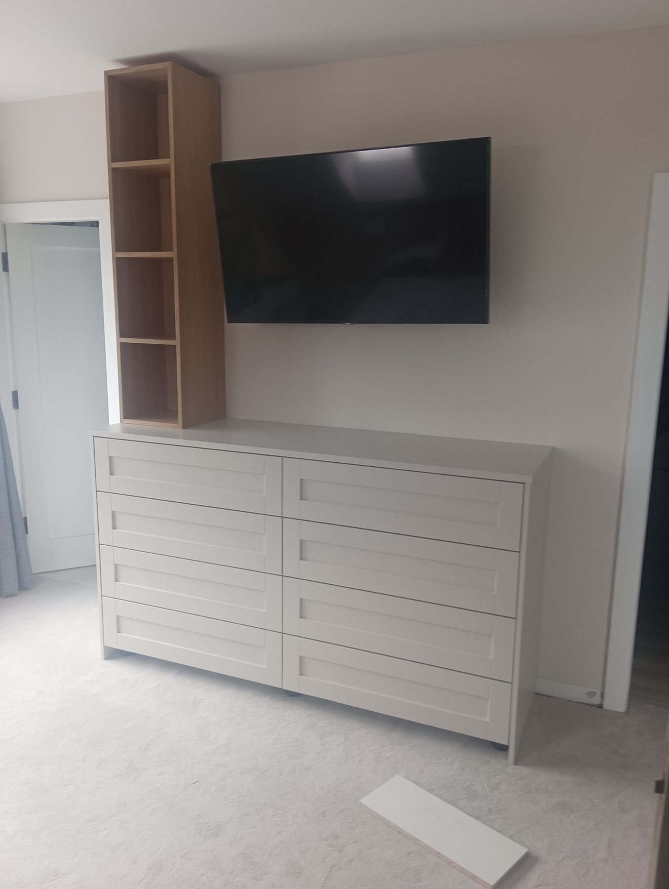 Bedroom TV unit and chest (finished) - fitted by Kitchen Hero