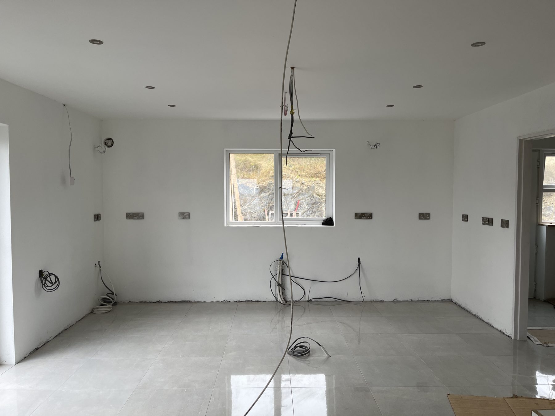 White shaker kitchen with a blue island (before) - fitted by Kitchen Hero