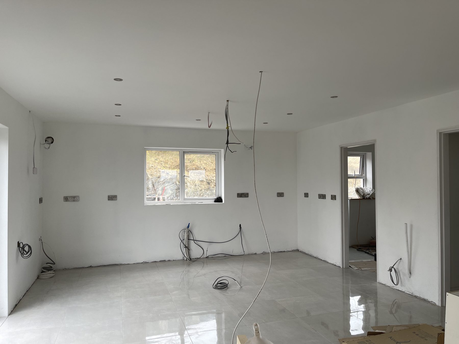 White shaker kitchen with a blue island (before) - fitted by Kitchen Hero