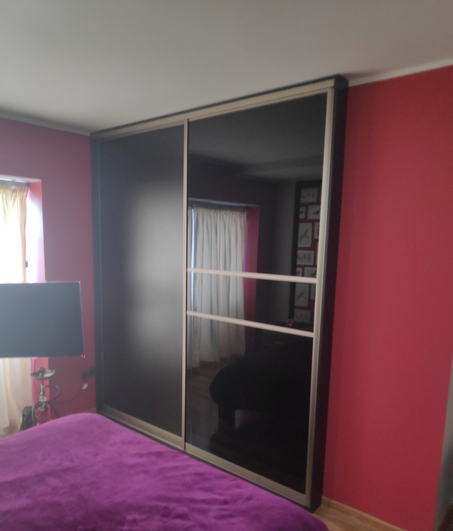 Mirrored sliding wardrobe Mirrored sliding wardrobe (finished) - fitted by Kitchen Hero