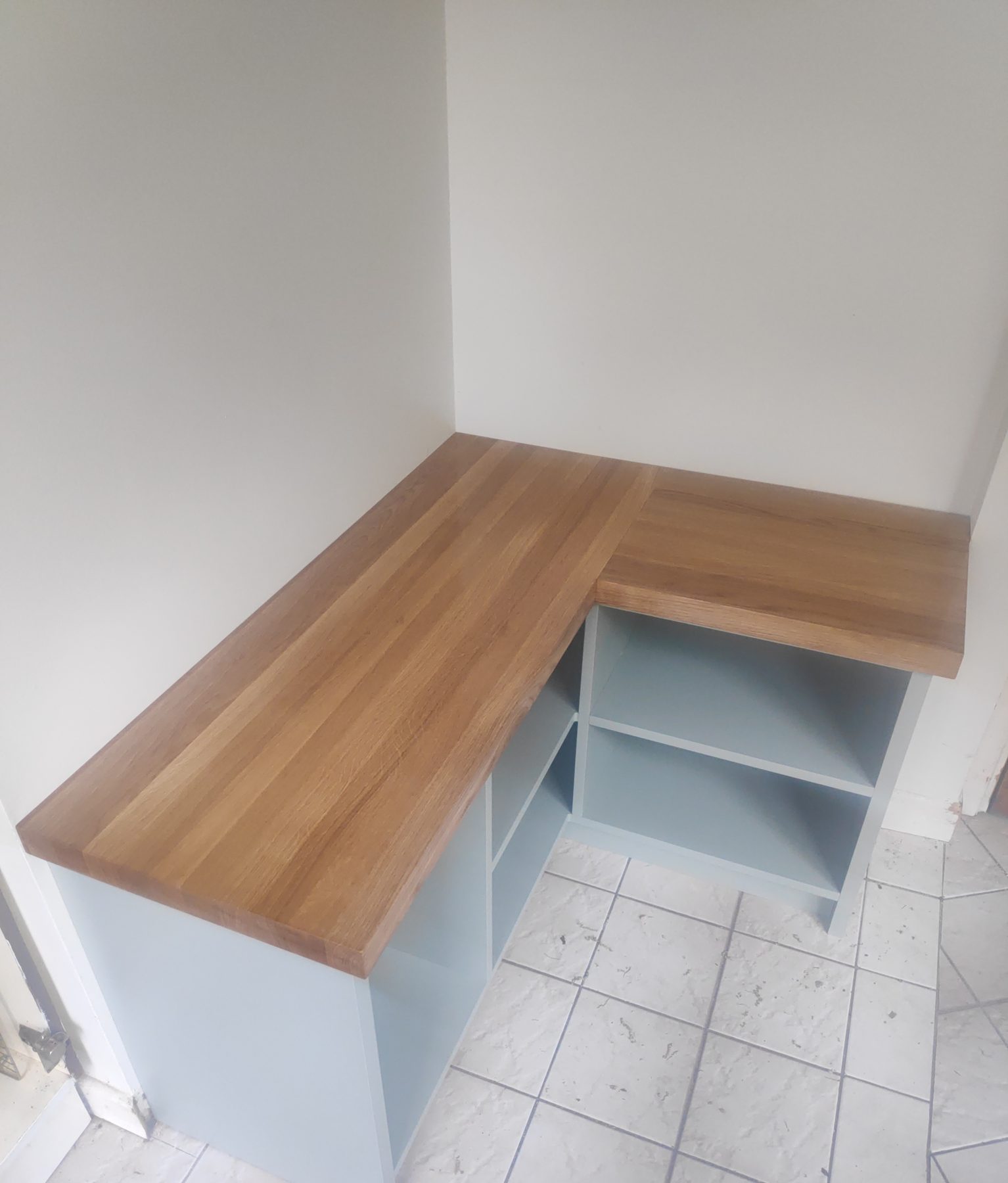Duck-egg blue kitchen Duck-egg blue kitchen (finished) - fitted by Kitchen Hero