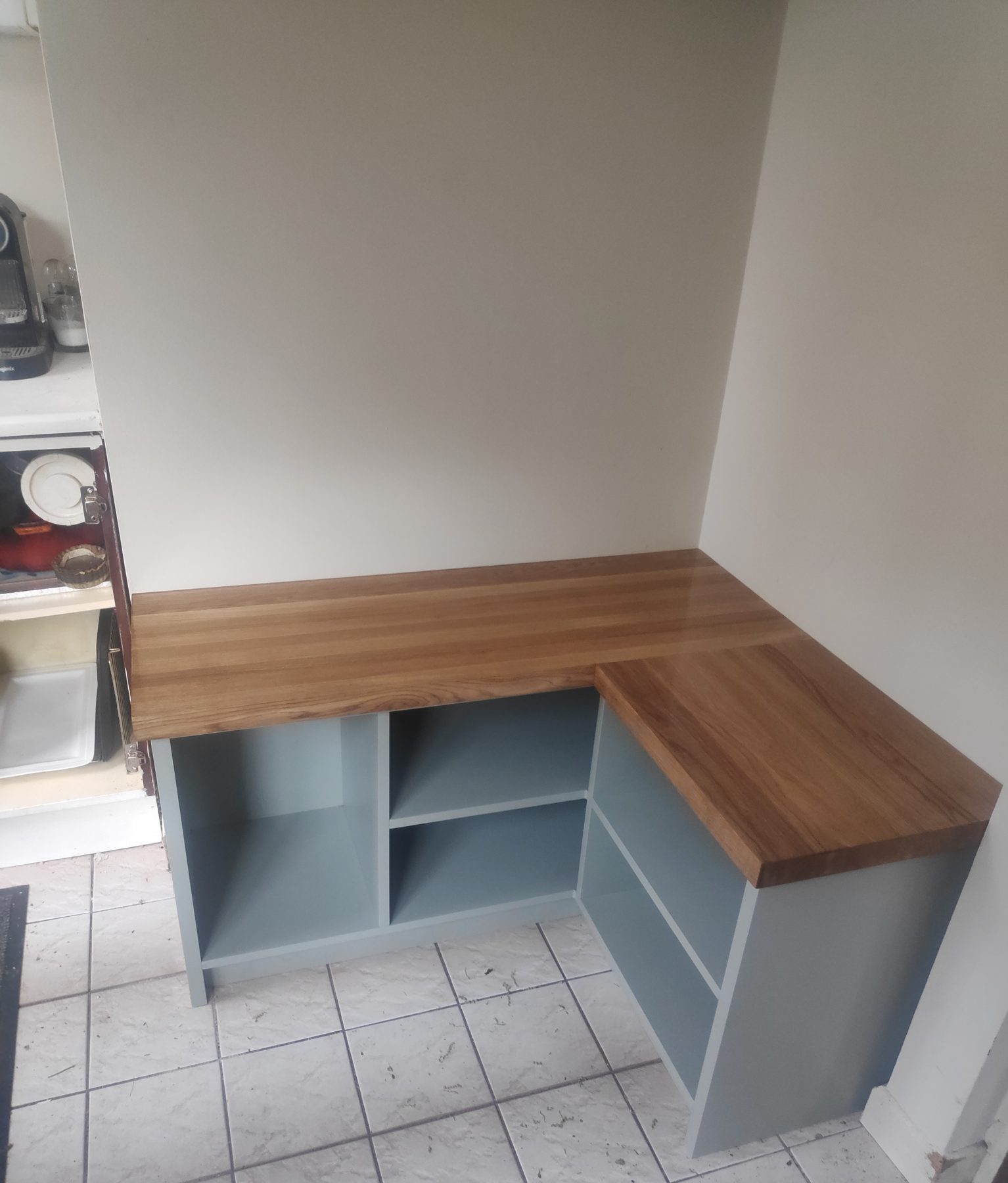 Duck-egg blue kitchen Duck-egg blue kitchen (finished) - fitted by Kitchen Hero