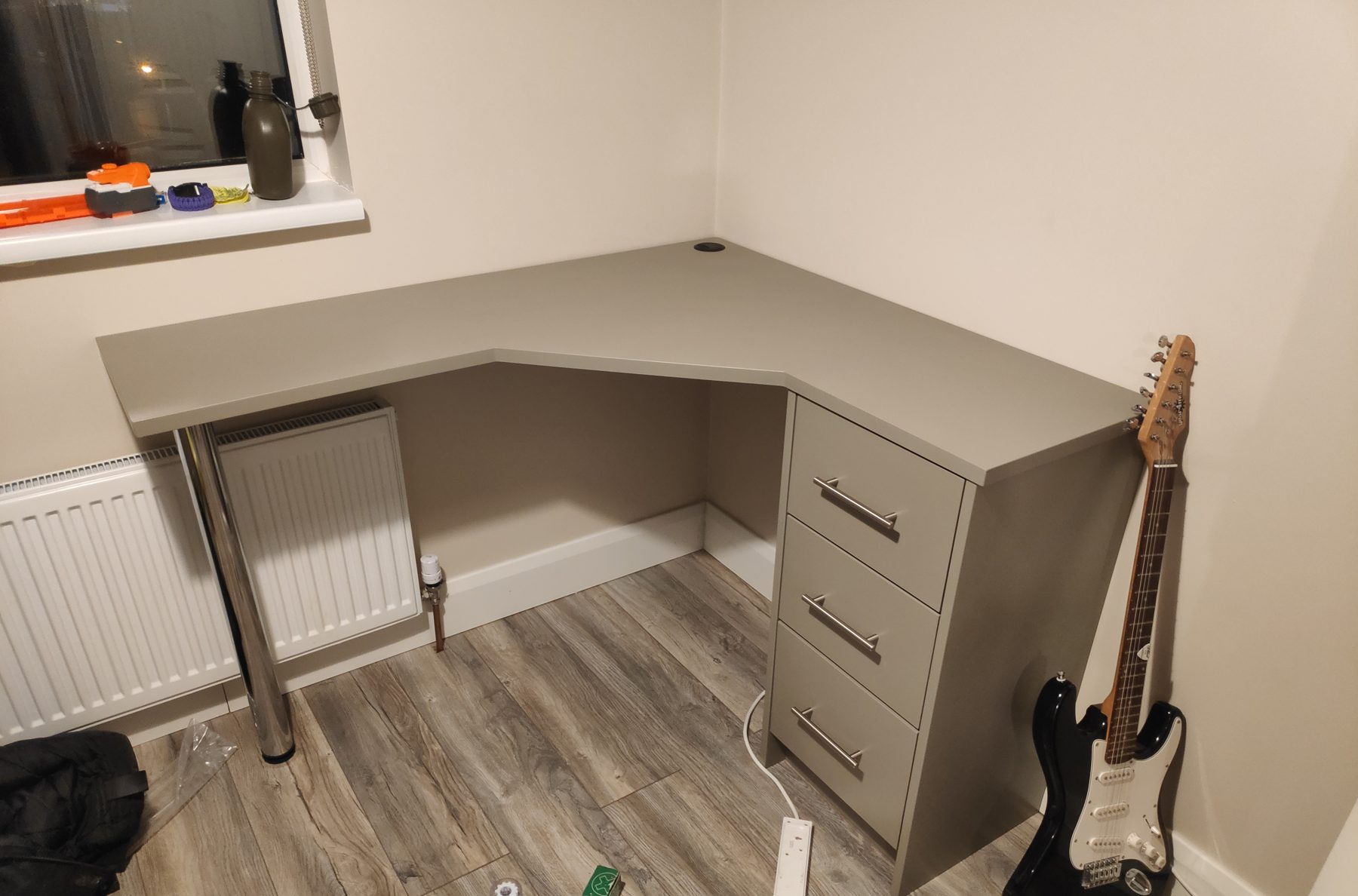 Grey corner desk (finished) - fitted by Kitchen Hero