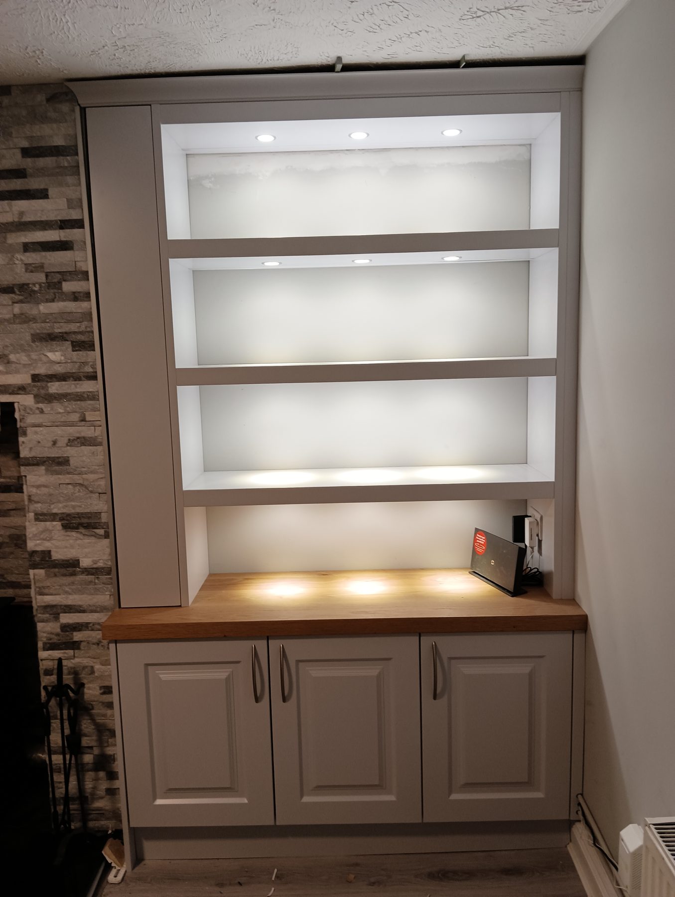 Lit dresser unit (finished) - fitted by Kitchen Hero