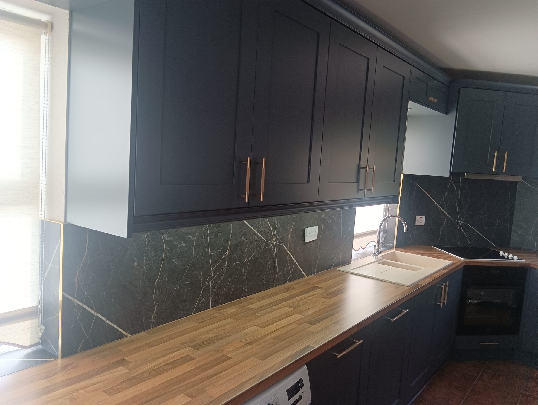 Navy shaker kitchen (finished) - fitted by Kitchen Hero