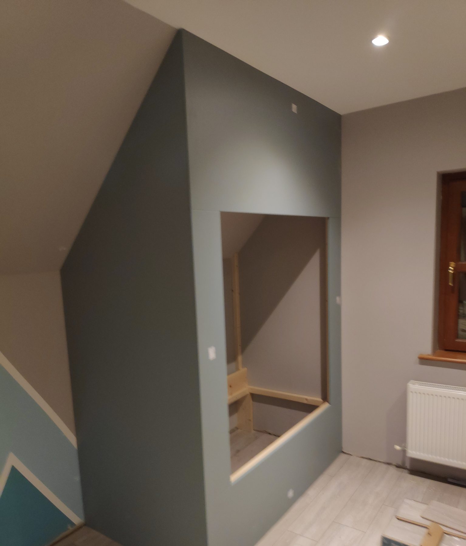 Stairwell boxing in an attic room (finished) - fitted by Kitchen Hero
