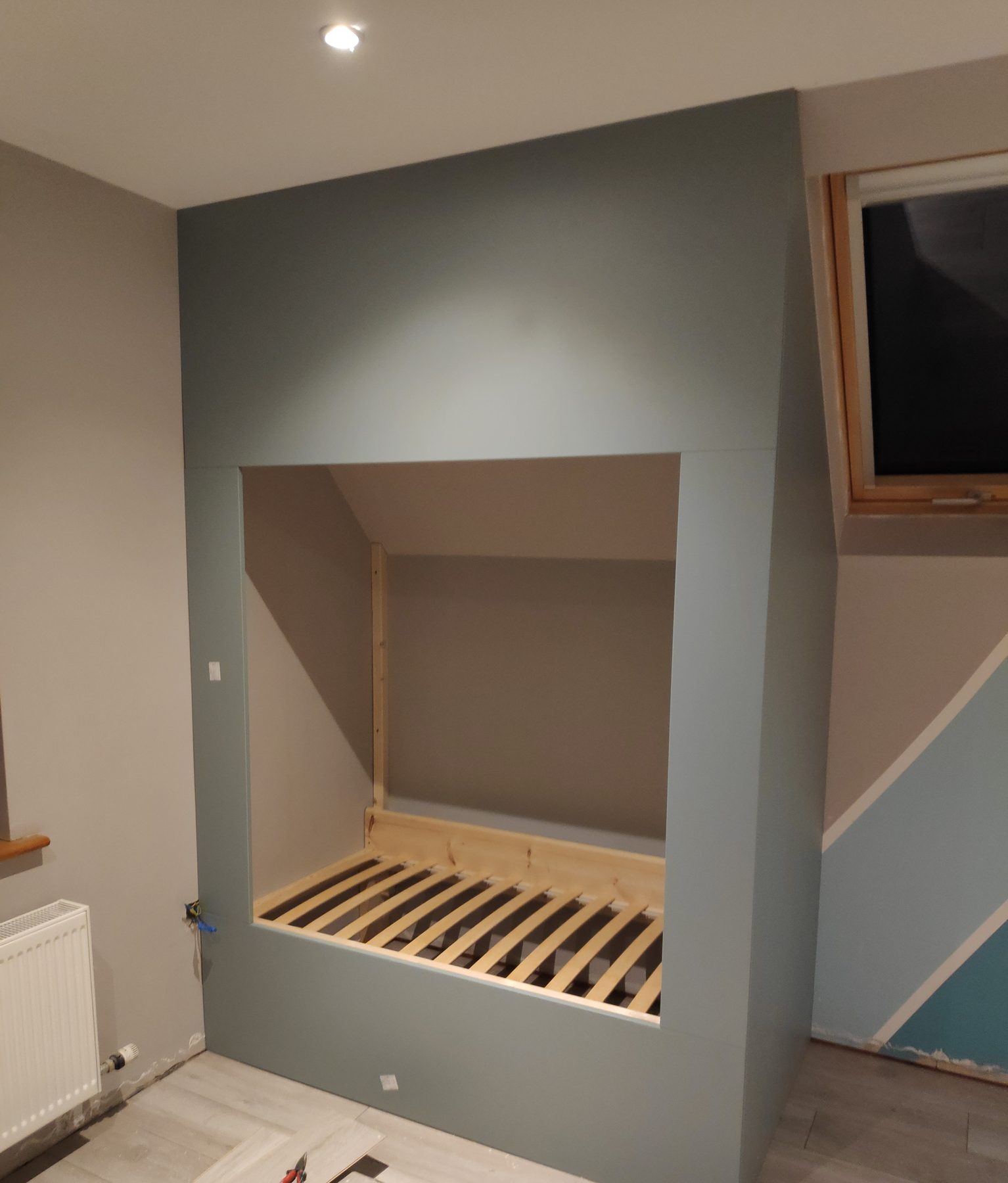 Stairwell boxing in an attic room (finished) - fitted by Kitchen Hero