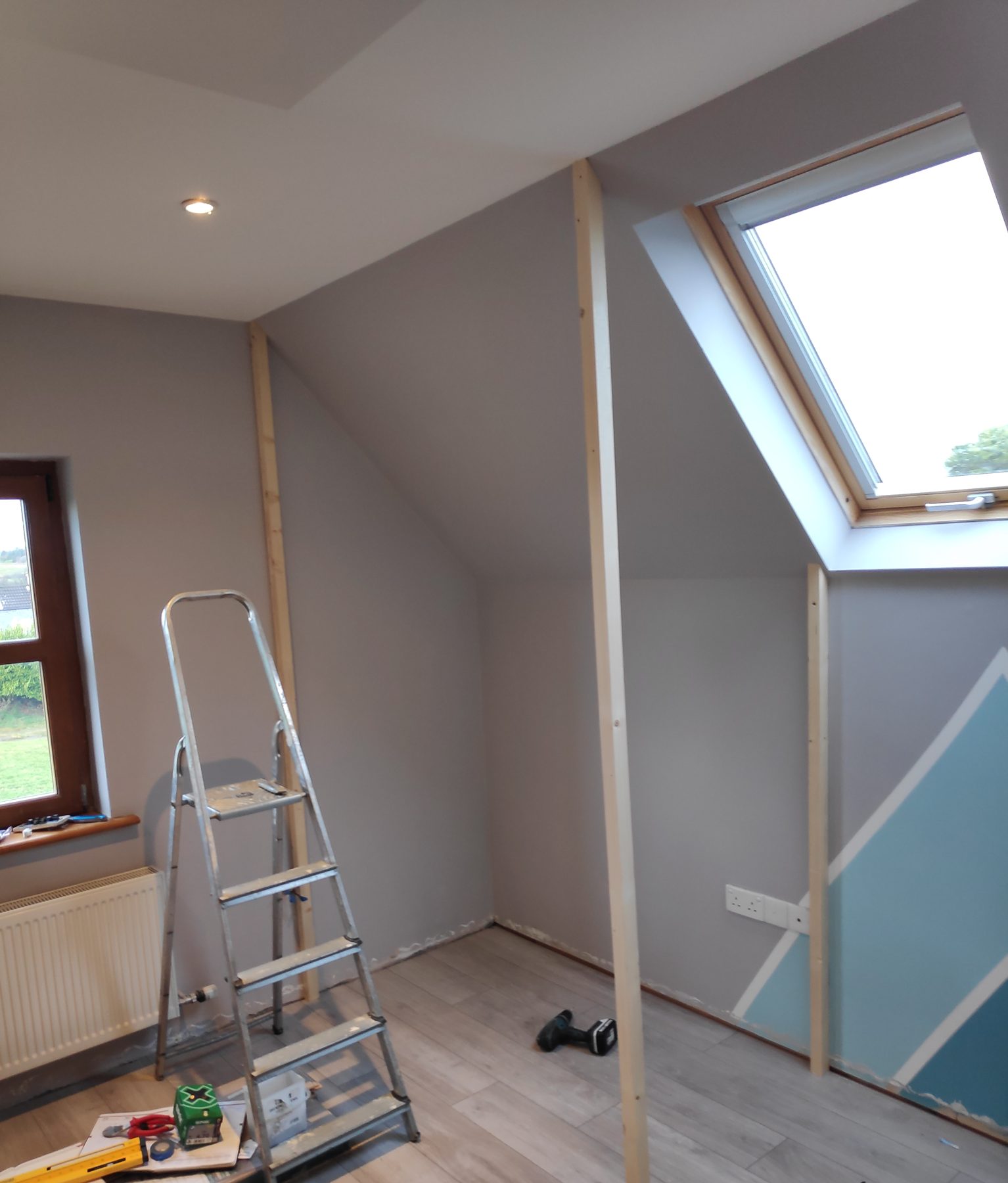 Stairwell boxing in an attic room (before) - fitted by Kitchen Hero