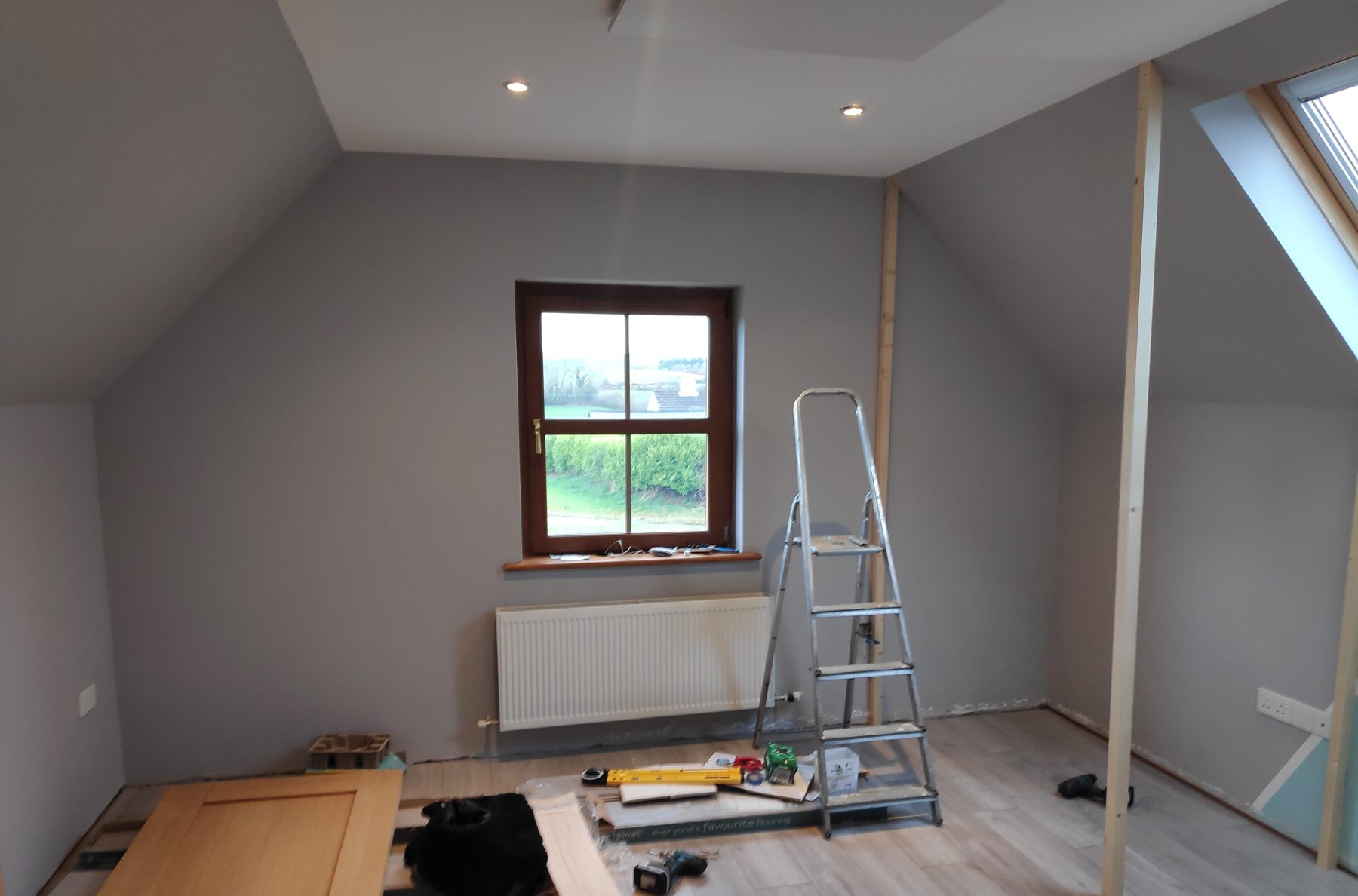 Stairwell boxing in an attic room (before) - fitted by Kitchen Hero