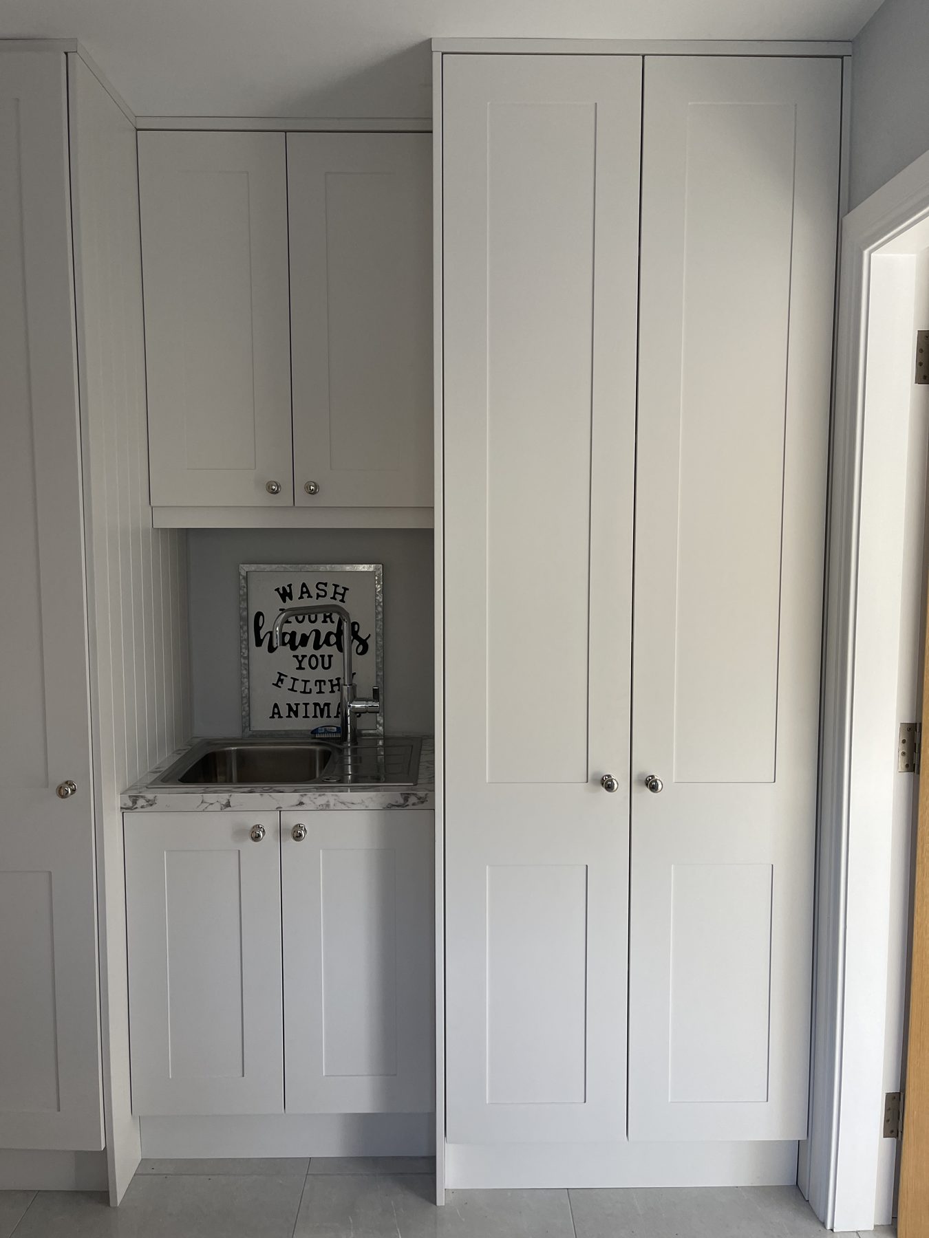 White utility room (finished) - fitted by Kitchen Hero