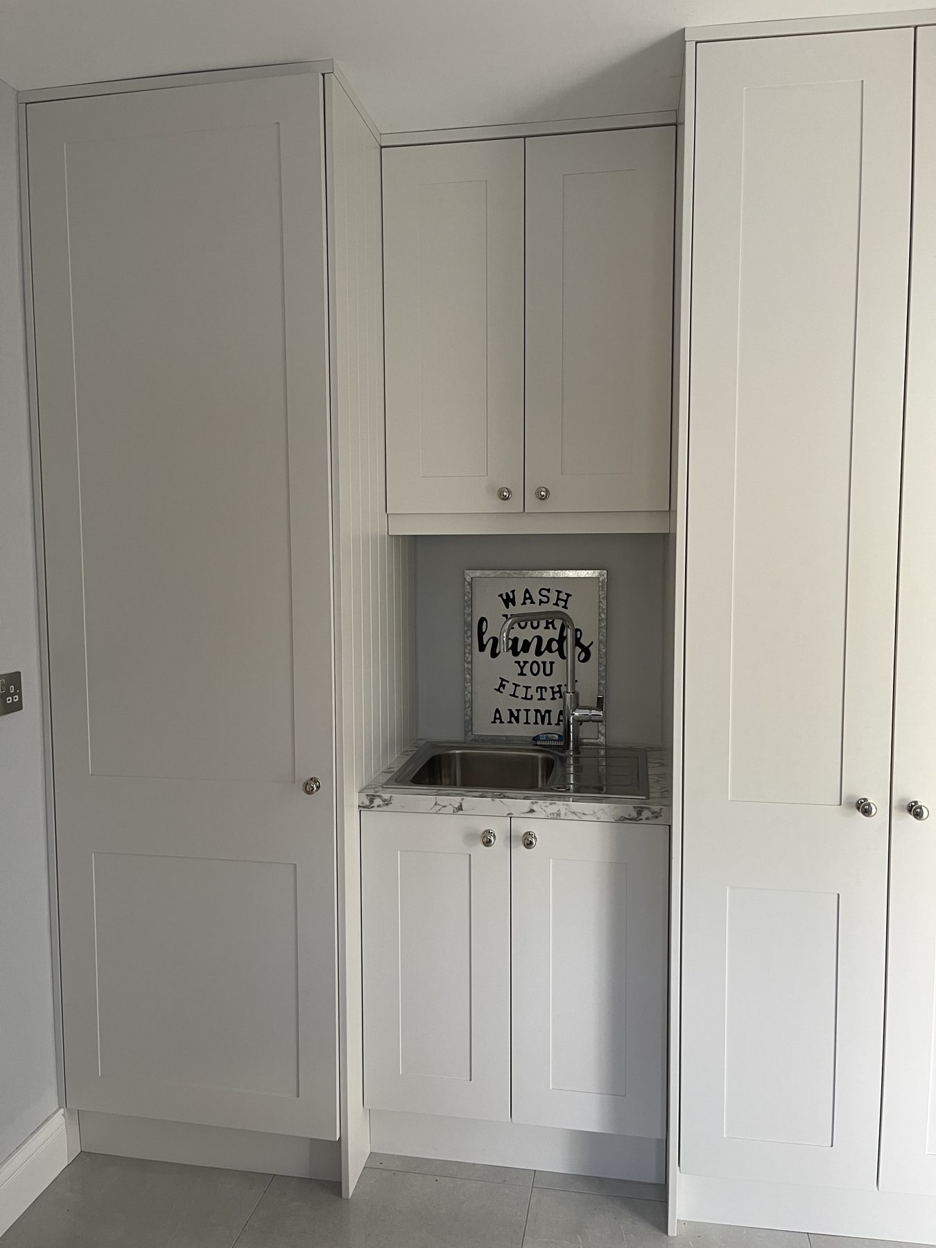 White utility room (finished) - fitted by Kitchen Hero