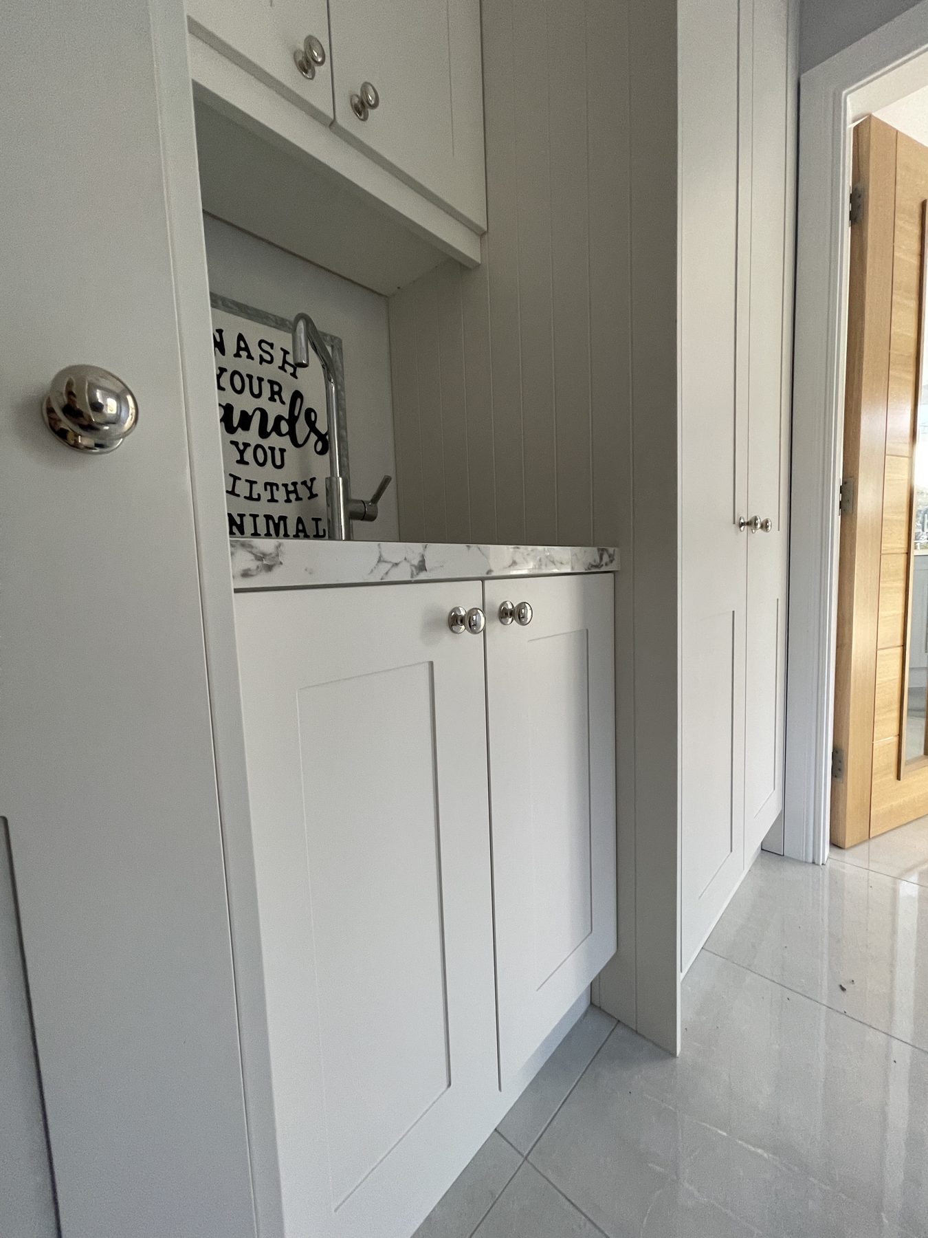White utility room (finished) - fitted by Kitchen Hero